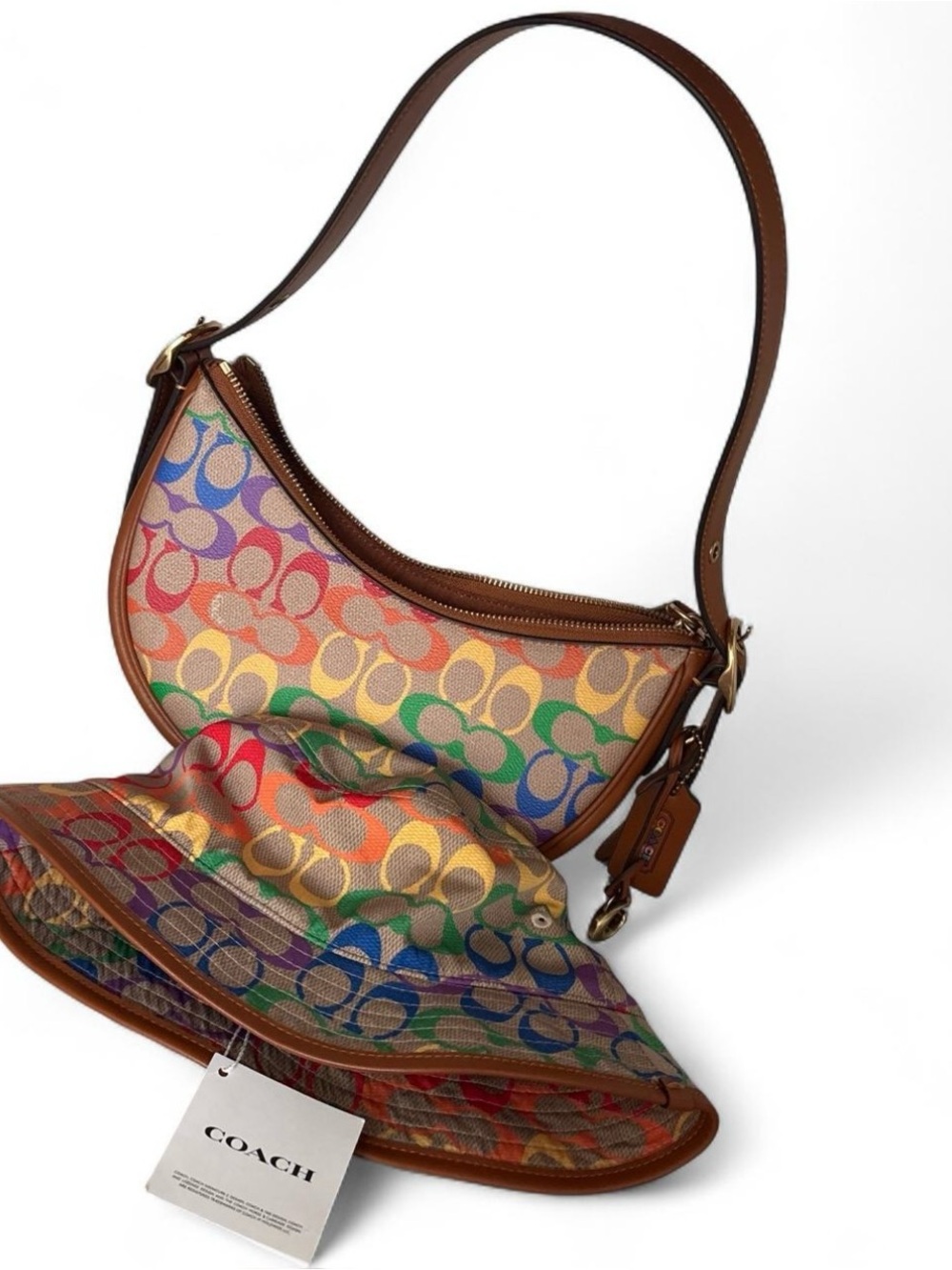 Coach Luna Shoulder Bag & Hat
In Rainbow Signature Canvas